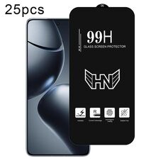 Per Xiaomi 14T Pro 25 pezzi Pellicola in vetro temperato a schermo intero con ampio arco in alluminio