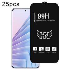 Per Redmi Note 14 5G / 4G 25 pezzi Pellicola in vetro temperato a schermo intero con grande arco in alluminio