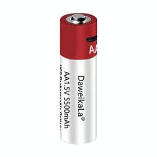 Batteria agli ioni di litio ricaricabile tramite USB AA da 5500 mAh e 1,5 V