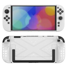Per Nintendo Switch 2 Custodia protettiva staccabile con motivo a X e supporto (bianca)