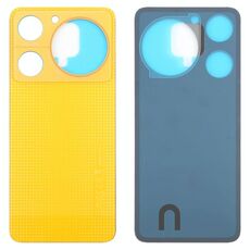 Per ZTE nubia Music Z2353 Cover posteriore in vetro con adesivo (giallo)