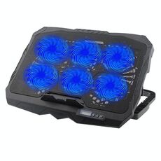 A6 Supporto per laptop ergonomico con 6 ventole e altezza regolabile, tappetino di raffreddamento