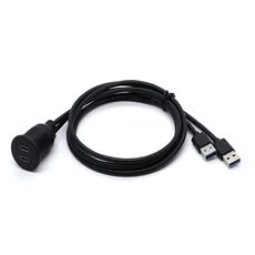 Cavo di prolunga impermeabile per auto da tipo C 3.0 femmina a USB A maschio, 1 m, modificato, con pannello di protezione