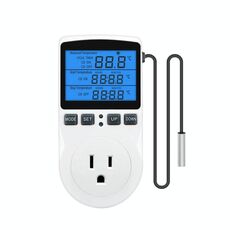 Termostato digitale intelligente con retroilluminazione, interruttore di controllo della temperatura, presa di temporizzazione, regolatore di temperatura, spina USA