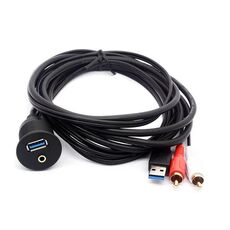 Cavo impermeabile per auto USB3.0+2RCA da 2 m, per pannello moto, strumentazione per barche