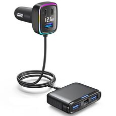 GE01 Caricabatterie rapido per auto con luci ambientali colorate e potenti uscite