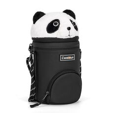 Cwatcun D162 Cilindro per obiettivo fotografico medio Panda dei cartoni animati Copertura protettiva per obiettivo fotografico