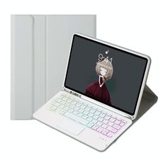 Per iPad Pro 11 2024 A13B-AS Custodia per tablet in pelle con tastiera touch Bluetooth retroilluminata e slot per penna (grigio)