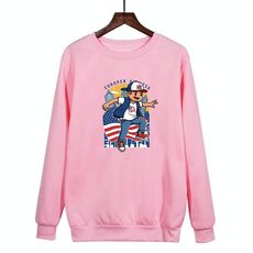 Felpa con scollo rotondo casual e larga stampata per ragazzo, stampa su richiesta, taglia: XXXL (rosa)