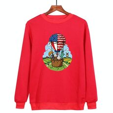 Felpa girocollo casual larga con stampa a palloncino, stampa su richiesta, taglia: XS (rosso)