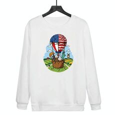 Felpa girocollo casual larga con stampa a palloncino, stampa su richiesta, taglia: XL (bianco)