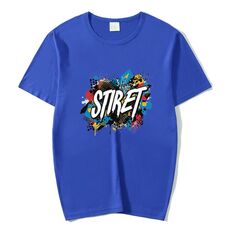 T-shirt girocollo in modal a maniche corte con stampa personalizzata su richiesta, taglia: S (blu)