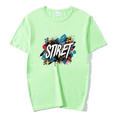 T-shirt girocollo in modal a maniche corte con stampa personalizzata su richiesta, taglia: S (verde menta)