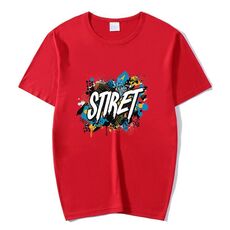 T-shirt girocollo in modal a maniche corte con stampa personalizzata su richiesta, taglia: M (rosso)