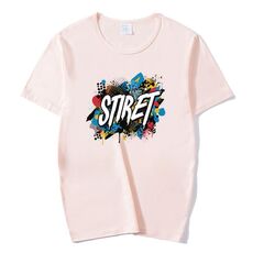 T-shirt girocollo in modal a maniche corte con stampa personalizzata su richiesta, taglia: L (rosa)