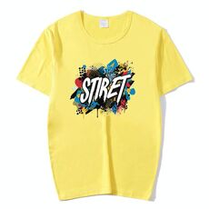 T-shirt girocollo in modal a maniche corte con stampa personalizzata su richiesta, taglia: L (giallo)