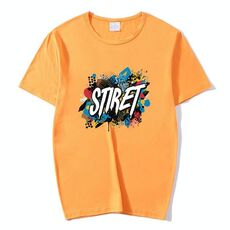 T-shirt girocollo in modal a maniche corte con stampa personalizzata su richiesta, taglia: XL (arancione)