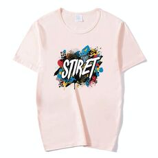 T-shirt girocollo in modal a maniche corte con stampa personalizzata su richiesta, taglia: XL (rosa)