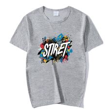 T-shirt girocollo in modal a maniche corte con stampa personalizzata su richiesta, taglia: XL (grigio)
