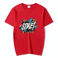 T-shirt girocollo in modal a maniche corte con stampa personalizzata su richiesta, taglia: XL (rosso)