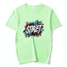 T-shirt girocollo in modal a maniche corte con stampa personalizzata su richiesta, taglia: XXL (verde menta)