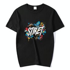 T-shirt girocollo in modal a maniche corte con stampa personalizzata su richiesta, taglia: XXXL (nero)