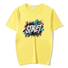 T-shirt girocollo in modal a maniche corte con stampa personalizzata su richiesta, taglia: XXXXL (giallo)