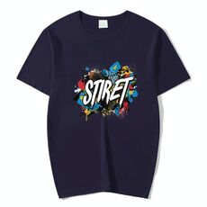 T-shirt girocollo in modal a maniche corte con stampa personalizzata su richiesta, taglia: XXXXXL (blu navy)