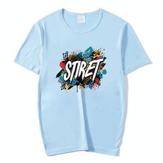 T-shirt girocollo in modal a maniche corte con stampa personalizzata su richiesta, taglia: XXXXXL (azzurro cielo)