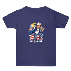 Maglietta estiva larga in cotone a maniche corte con stampa personalizzata su richiesta, taglia: L (blu navy-2)