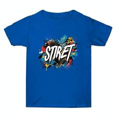 Maglietta estiva larga in cotone a maniche corte con stampa personalizzata su richiesta, taglia: XL (blu-1)