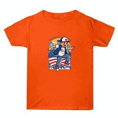 Maglietta estiva larga in cotone a maniche corte con stampa personalizzata su richiesta, taglia: XXXL (arancione-2)