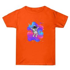 Maglietta estiva larga in cotone a maniche corte con stampa personalizzata su richiesta, taglia: XXXL (arancione-4)