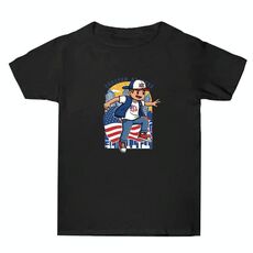 Maglietta estiva larga in cotone a maniche corte con stampa personalizzata su richiesta, taglia: XXXL (nero-2)