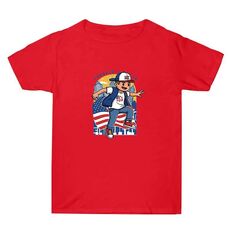 Maglietta estiva larga in cotone a maniche corte con stampa personalizzata su richiesta, taglia: XXXL (rosso-2)