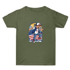 Maglietta estiva larga in cotone a maniche corte con stampa personalizzata su richiesta, taglia: XXXL (verde militare-2)