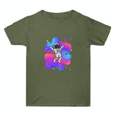Maglietta estiva larga in cotone a maniche corte con stampa personalizzata su richiesta, taglia: XXXL (verde militare-4)