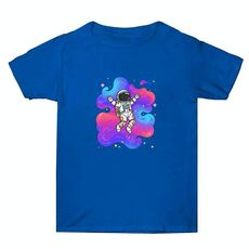 Maglietta estiva larga in cotone a maniche corte con stampa personalizzata su richiesta, taglia: XXXL (blu-4)