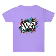 Maglietta estiva larga in cotone a maniche corte con stampa personalizzata su richiesta, taglia: XXXL (viola chiaro-1)
