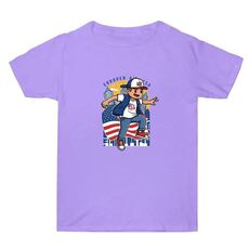 Maglietta estiva larga in cotone a maniche corte con stampa personalizzata su richiesta, taglia: XXXL (viola chiaro-2)