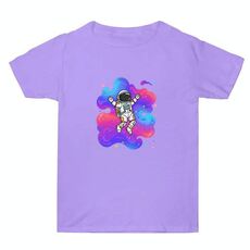 Maglietta estiva larga in cotone a maniche corte con stampa personalizzata su richiesta, taglia: XXXL (viola chiaro-4)
