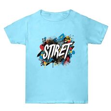 Maglietta estiva larga in cotone a maniche corte con stampa personalizzata su richiesta, taglia: XXXL (blu acqua-1)