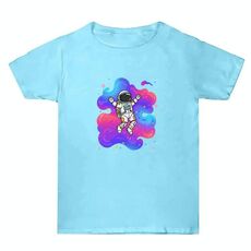 Maglietta estiva larga in cotone a maniche corte con stampa personalizzata su richiesta, taglia: XXXL (blu acqua-4)