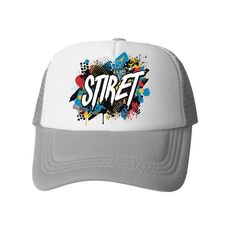 Cappello con visiera in spugna con stampa a richiesta (grigio)