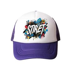 Cappello con visiera in tessuto a rete di spugna con stampa su richiesta (viola)