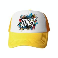 Cappello con visiera in tessuto a rete di spugna con stampa su richiesta (giallo)