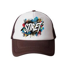 Cappello con visiera in spugna e rete con stampa su richiesta (marrone)