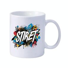 Tazza da latte in ceramica bianca semplice Tazza da acqua Stampa personalizzata su richiesta (stampe colorate)
