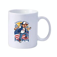 Tazza da latte in ceramica bianca semplice Tazza da acqua Stampa personalizzata su richiesta (ragazzo)