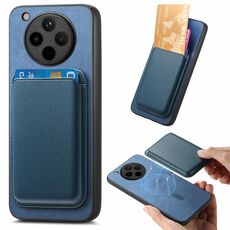 Per OPPO Find X8 Retro Magsafe Card Bag PU Cover posteriore Custodia per telefono (blu)